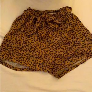 Cheetah print shorts with a removable belt